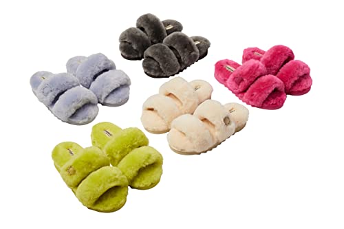 Dearfoams Women's Fireside Benalla Shearling Slide Slipper