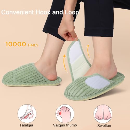 BesroadWomen'sWideDiabeticAdjustableSlippersMemoryFoamArthritisEdema