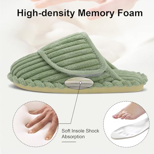 BesroadWomen'sWideDiabeticAdjustableSlippersMemoryFoamArthritisEdema