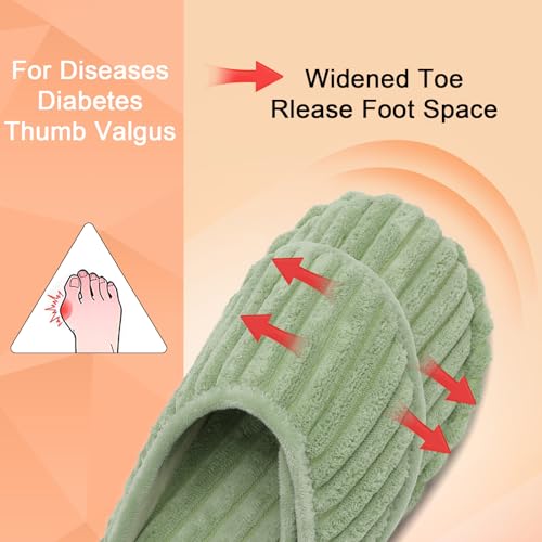 BesroadWomen'sWideDiabeticAdjustableSlippersMemoryFoamArthritisEdema