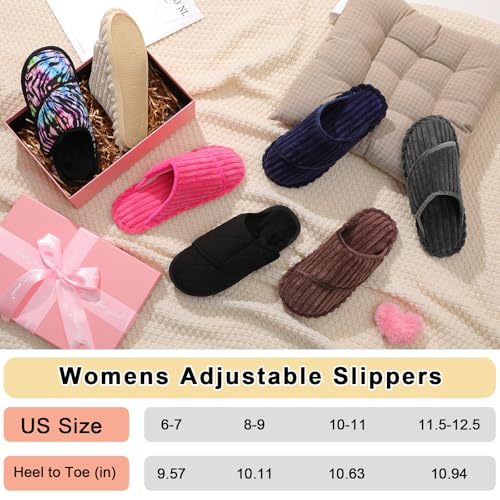 BesroadWomen'sWideDiabeticAdjustableSlippersMemoryFoamArthritisEdema